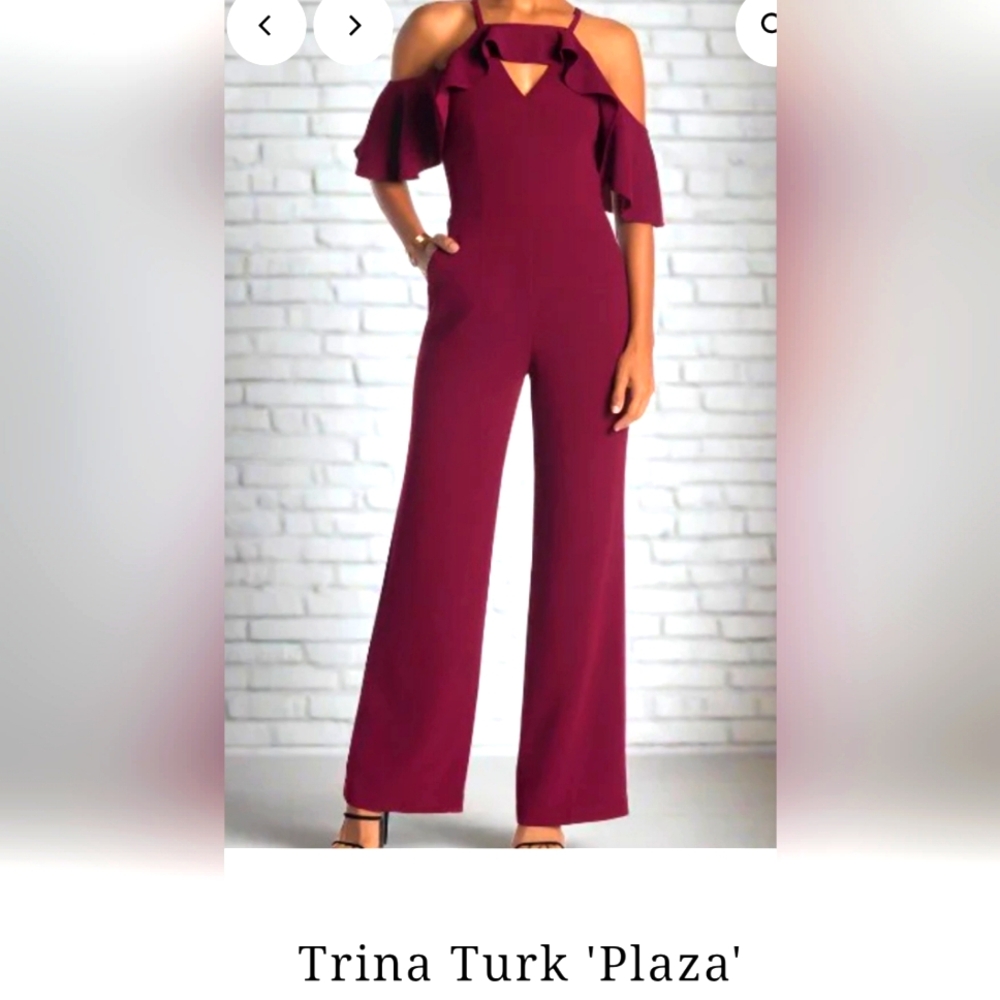 Trina Turk Women's Burgundy Jumpsuit MSRP $298.00
